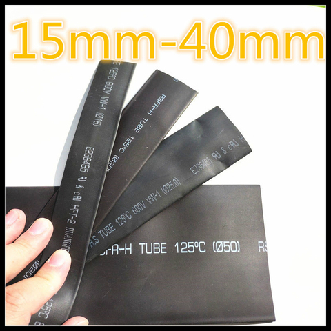 1meter 2:1 Black 15mm 16mm 18mm 20mm 22mm 25mm 28mm 30mm 35mm 40mm Heat Shrink Heatshrink Tubing Tube Wire Dropshipping ► Photo 1/1