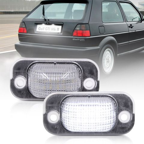 2pcs White Car LED Rear Number License Plate Lights Canbus 12V For VW Golf II 1983-1992 Jetta 1984-1991 Accessories Tail Lamp ► Photo 1/6