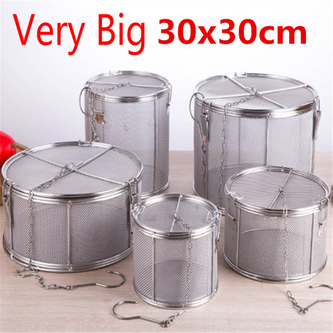 big 25*25cm 304 Stainless Steel Seasoning Bag Gravy Soup Taste Spice Box tea meat Basket pot Slag Separation Colander Strainer ► Photo 1/6