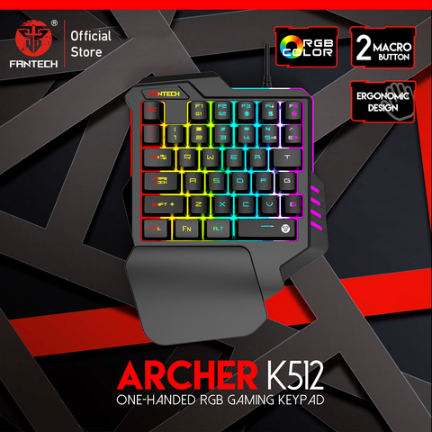 FANTECH K512 35 Keys 2 Macro Mini Keyboard LED High Sensitivity One-handed operation FPS Profession Gamer For PC Laptop ► Photo 1/6