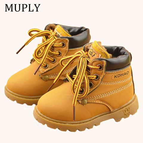 2022 Winter Children's boots Girls Boys Plush Martin Boots Casual Warm Ankle Shoes Kids Fashion Sneakers Baby Snow Boots ► Photo 1/6