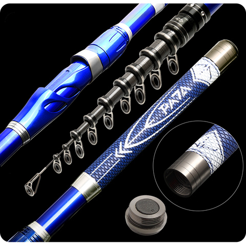 JOSBY Rock Fishing Rod Ultra-Light Carbon Fiber Spinning Fishing Pole Telescopic Portable Travel Sea Boat 6.3M-2.7M High Quality ► Photo 1/6