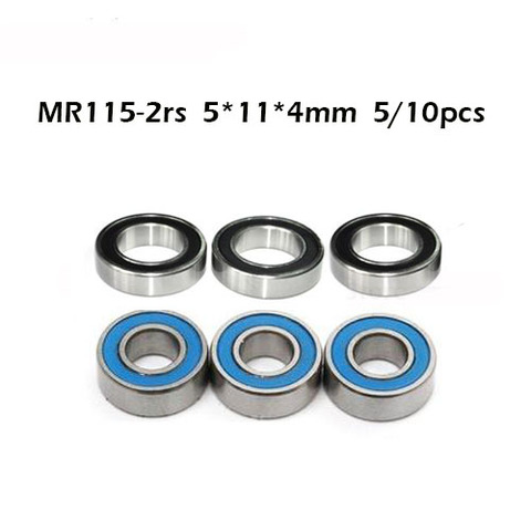 MR115RS Bearing ABEC-1 (5/10PCS) 5X11X4 mm Miniature MR115-2RS Ball Bearings Blue Sealed MR115 2RS Bearing ► Photo 1/4