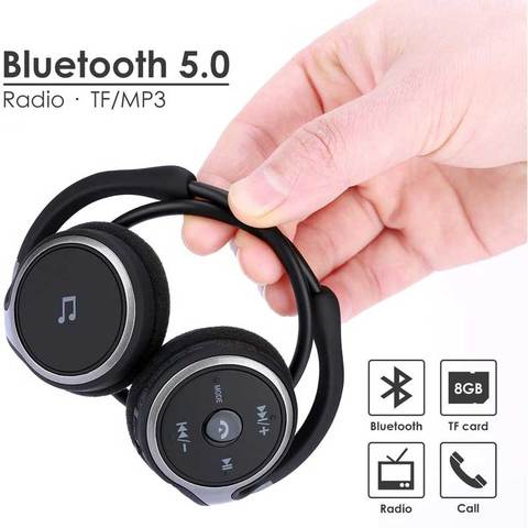 AX-698 Bluetooth 5.0 Headphones Sports Running Wireless Earphone Sweatproof Headset with Mic Support TF Card FM Radio MP3 Player ► Photo 1/6