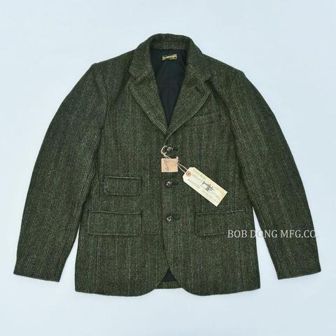 BOB DONG Tweed Jacket Blazer Vintage Country Striped Wool Sport Coat For Men ► Photo 1/5