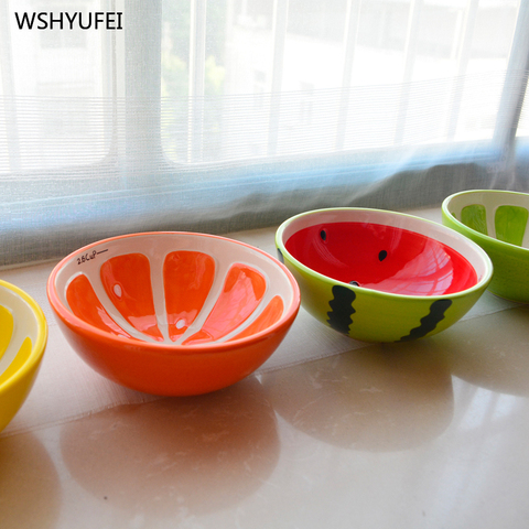 Creative cartoon fruit modeling ceramic bowl kitchen tableware watermelon fruit salad dessert cake snack storage decorative dish ► Photo 1/5