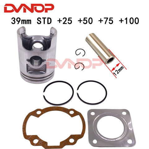 Motorcycle piston ring DIO50 scooter piston ring piston diameter of 39mm +25 +50 +75 +100 piston pin for 12mm ► Photo 1/6