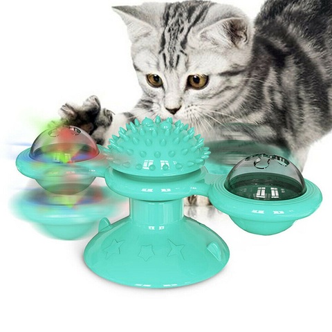 Multifunction Cat Scratcher Toys Spinning Windmill Turntable Cat Toys Scratching Itching Device Grinding Tooth Glowing Toy ► Photo 1/6