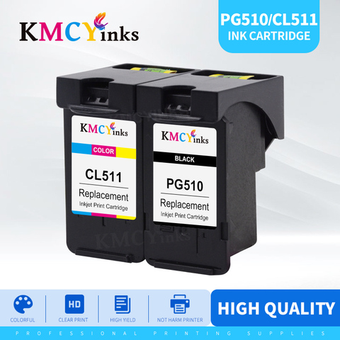 KMCYinks PG510XL CL511XL PG510 Ink Cartridge for Canon MP240 MP250 MP260 MP280 MP480 MP490 IP2700 MP499 printer PG 510 CL 511 ► Photo 1/6