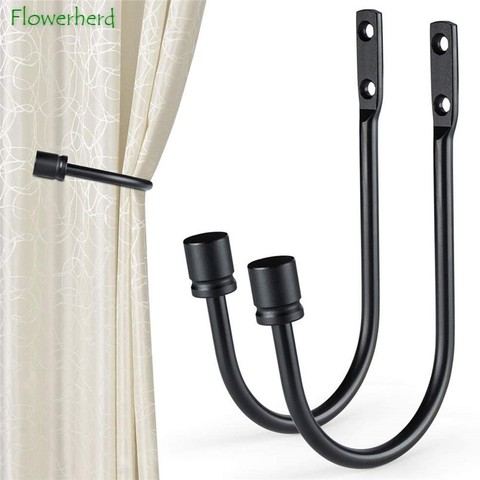 Curtain Holdbacks Curtain Hooks U Shaped Hook Wall Mounted Tassel Curtain Tieback Hook Drapery Tiebacks Curtain Accessories ► Photo 1/6