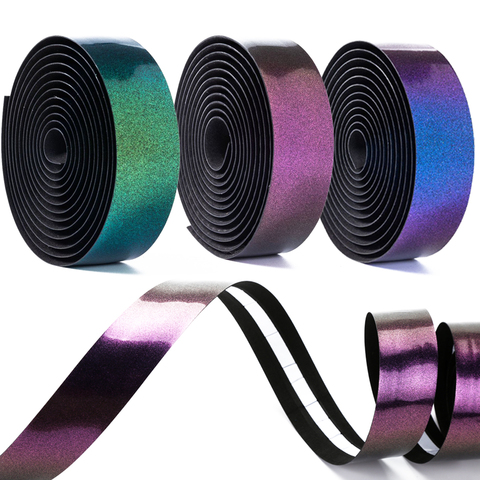 Bike Handlebar Tape Road Bicycle Chameleo Color Vibration Damping Anti-Vibration EVA PU Handle Bar Tape Cycling Wrap End Plug ► Photo 1/6