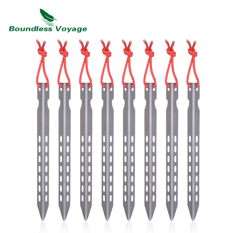 Boundless Voyage Titanium Pegs Outdoor Camping V-type Tent Stakes Portable Tent Titanium Nail ► Photo 1/6