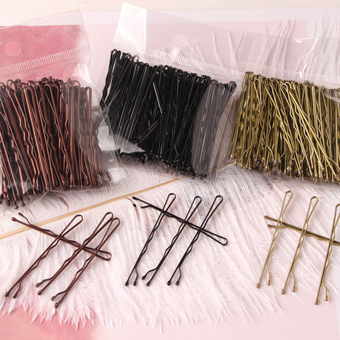 100PCS Wedding Alloy Bobby Pins Hair Clips Hairpins Barrette Hairpins Hair Accessories Black Side Wire Word Folder Styling Tools ► Photo 1/6