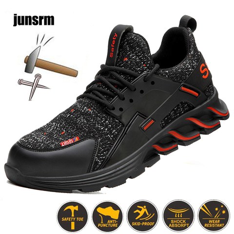 New 2022 Work Shoes Breathable Steel Toe Cap Safety Shoes Outdoor Men Anti-slip Deodorant Steel Puncture Proof Construction ► Photo 1/6