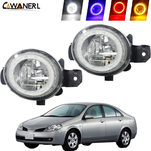 2 Pieces LED Angel Eye Fog Light For Nissan Primera P12 2001-2007 Car Front Bumper Fog Lamp DRL Daytime Running Light 4000LM 12V ► Photo 1/6