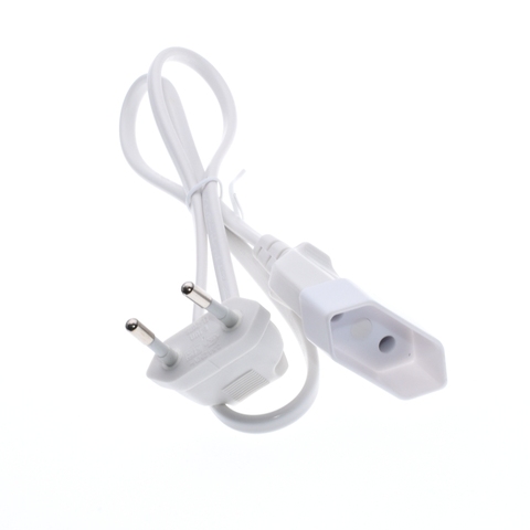 VDE Approval White European EU 2 Prong Bend Angle Male to Female Power Extension Cord Cable for PC Computer PDU UPS ► Photo 1/4