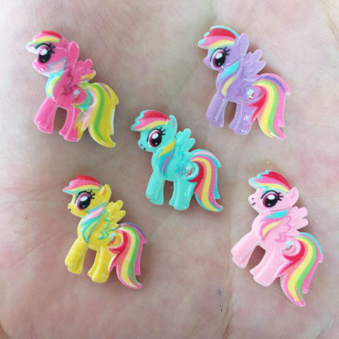 10PCS Resin Hand-paint Cute Horse Flatback Stone Child Scrapbook Buttons Crafts R73 ► Photo 1/6