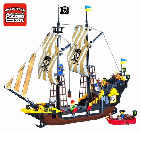 Building Block Large Pirate Ship Boat Black Pearl Silent Maria Adventure Caribbean Sea Educational Bricks Toy Boy Gift ► Photo 1/1