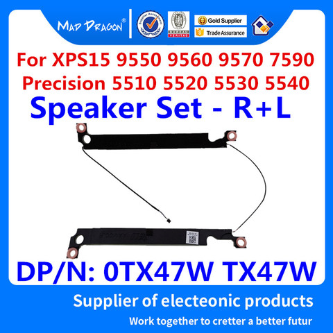 Laptop New Speaker Set - R+L Left Right for Dell XPS 15 9550 9560 9570 7590 / Precision 5510 5520 5530 5540 M5510 0TX47W TX47W ► Photo 1/6
