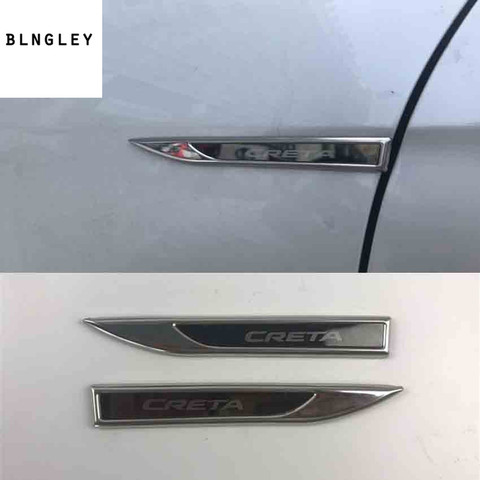 Free shipping 2pcs/lot stainless steel both sides Fender decoration cover for Hyundai CRETA IX25 car accessories ► Photo 1/5