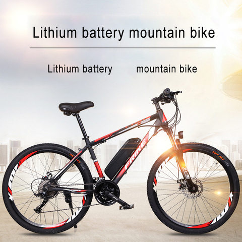 26 inch electric lithium battery mountain bike 27 speed bicycle  adult variable speed off-road power bicycle ► Photo 1/6