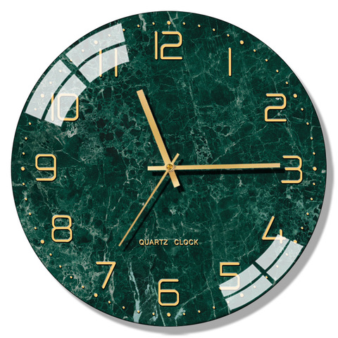 Nordic Modern Silent Wall Clock Glass Living Room Table Home Clocks Wall Home Decor Creative Marble Horloge Kitchen Clock FZ215 ► Photo 1/5