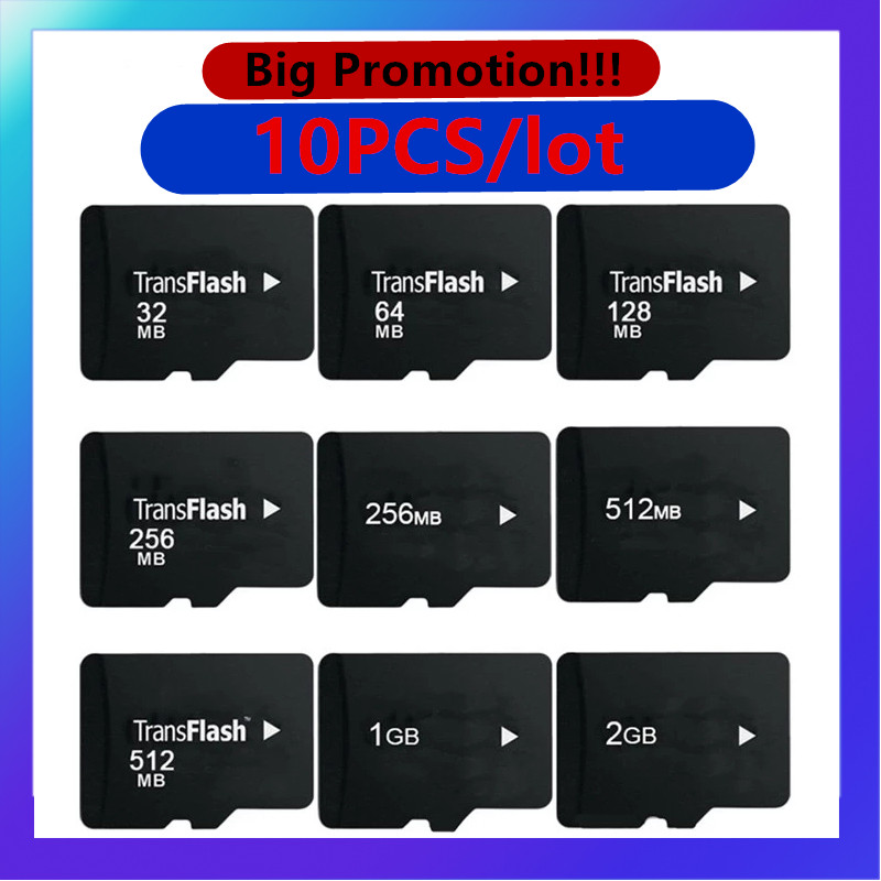 Promotion 10PCS/LOT TF Card 64MB 128M 256MB 512MB 1GB 2GB 4GB 8GB