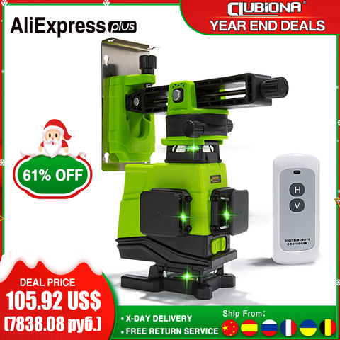 Clubiona IE16 Professional German Core Floor and Ceiling Remote control 4D Green Line Laser Level with 5000mah li-ion battery ► Photo 1/6