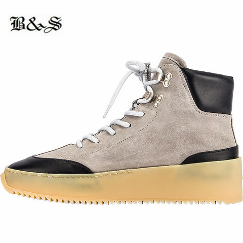 Black& Street 2022 winter season new Mixed colors genuine leather trainer men Casual Boots patchwork lace Up High street Boots ► Photo 1/6