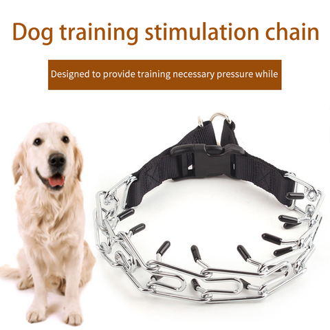 Pet Choker Quick Release Durable Chain Iron Outdoor Walking Dog Prong Collar With Snap Buckle Pinch Training Puppy Practical ► Photo 1/6