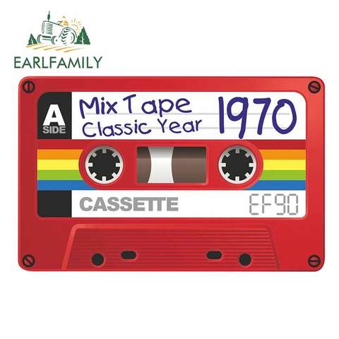 EARLFAMILY 13cm x 8.3cm Retro E90 Cassette Tape Mix Tape 1970 Classic Hits Motif External Vinyl Car Sticker Decal ► Photo 1/4