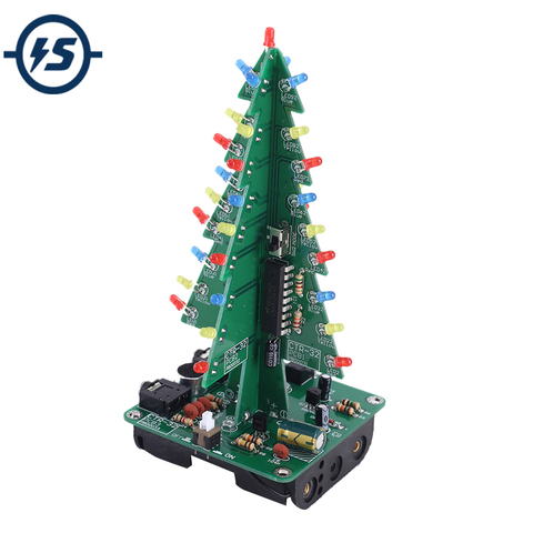 DIY Kit Red Green Blue Flash LED Circuit Sound Control Christmas Trees LED Kit Audio Flashing Light Soldering Training ► Photo 1/6