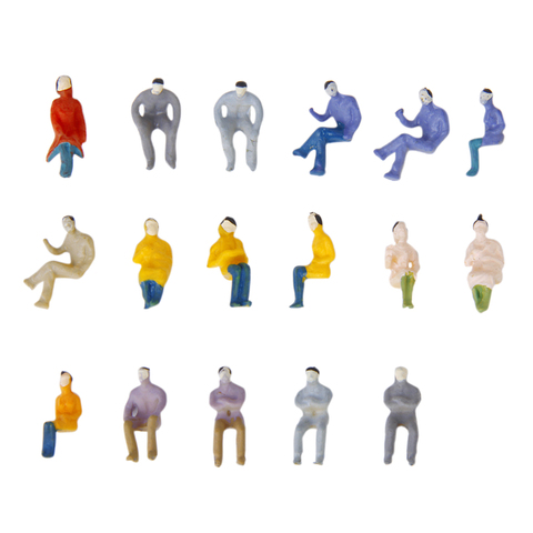 100pcs Painted Model Train Seated People Passengers Figures 1/100 TT Scale ► Photo 1/6