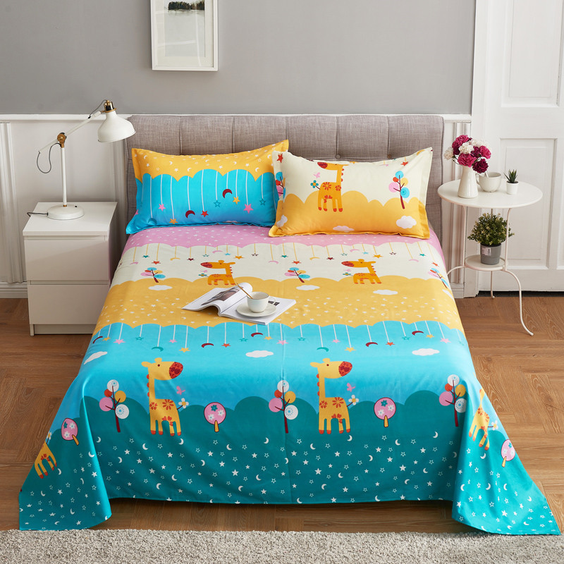 Cartoon Print 1 PC Kids Children Bed Linens Flat Bed Sheet Plain Printed  For Single/ Double Bed Twin Queen King Size Bedsheets - Price history &  Review | AliExpress Seller - Jayhome Store 