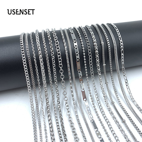 Stainless Steel Necklaces For Women DIY Jewelry Beads Choker Rope Chains Never Rub Pendant Cuban Necklace  2022 ► Photo 1/6