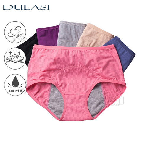 Cheap Menstrual Panties Women Sexy Pants Leak Proof Incontinence Cotton  High Waist Underwear Women Briefs Period Lingerie