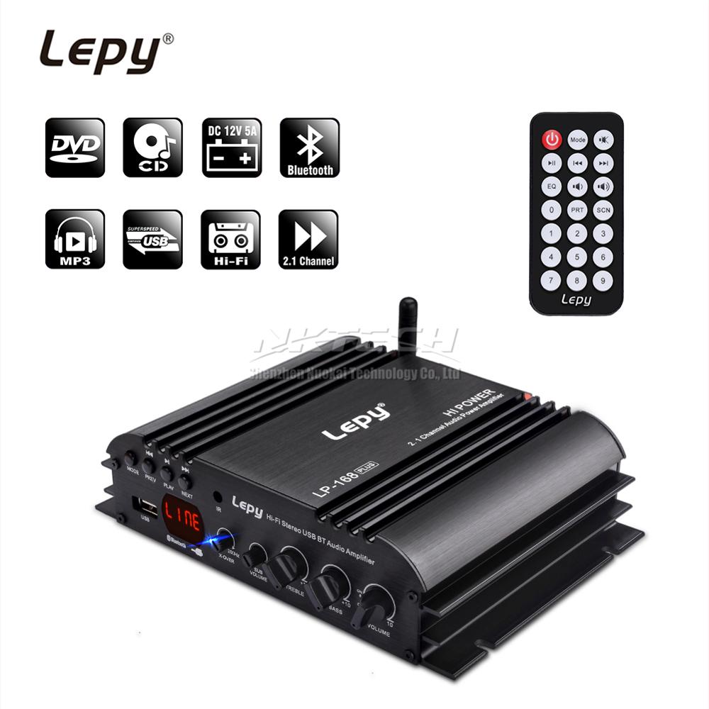 US Lepy HIFI LP-168S 2.1CH 2*40W+68W Output Super Bass Audio Amplifier/Adapter 