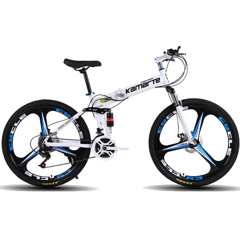 26inch folding mountain bike double disc brakes bicycle 21 speed folding bicycle 6 knife wheel and 3 knife wheel mountain bike ► Photo 1/6
