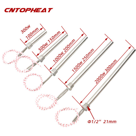 0.3KW/0.5KW/1KW/1.5KW/2KW 220v Cartridge Heater Cylindrical Immersion Heating Element Tubular Heater ► Photo 1/2