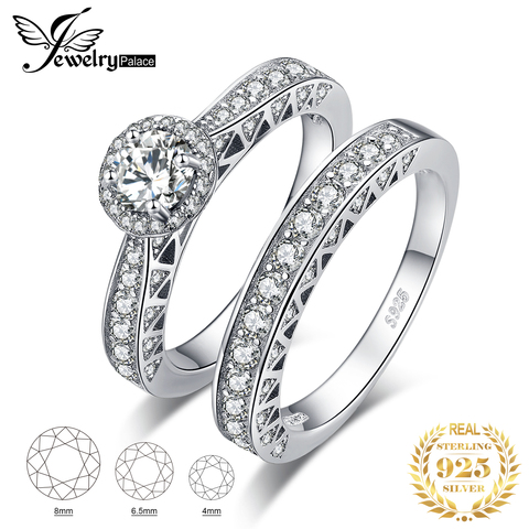 Vintage Engagement Ring Set 925 Sterling Silver Rings for Women Anniversary Wedding Rings Bands Bridal Sets Silver 925 Jewelry ► Photo 1/6