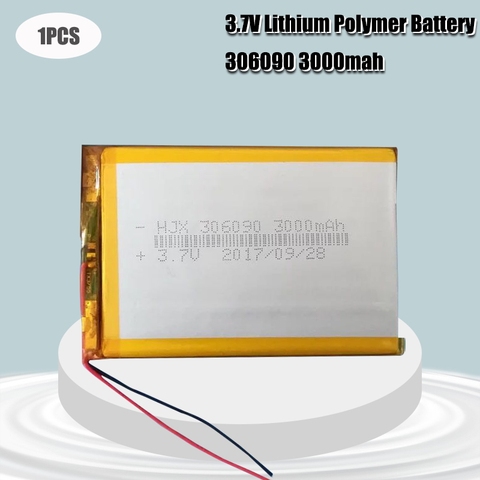 1PCS Rechargeable 3.7V 3000mAh 306090 Lithium Polymer Li Ion Lipo Battery For E-book Power Bank Tablet Camera Radio Notebook ► Photo 1/6