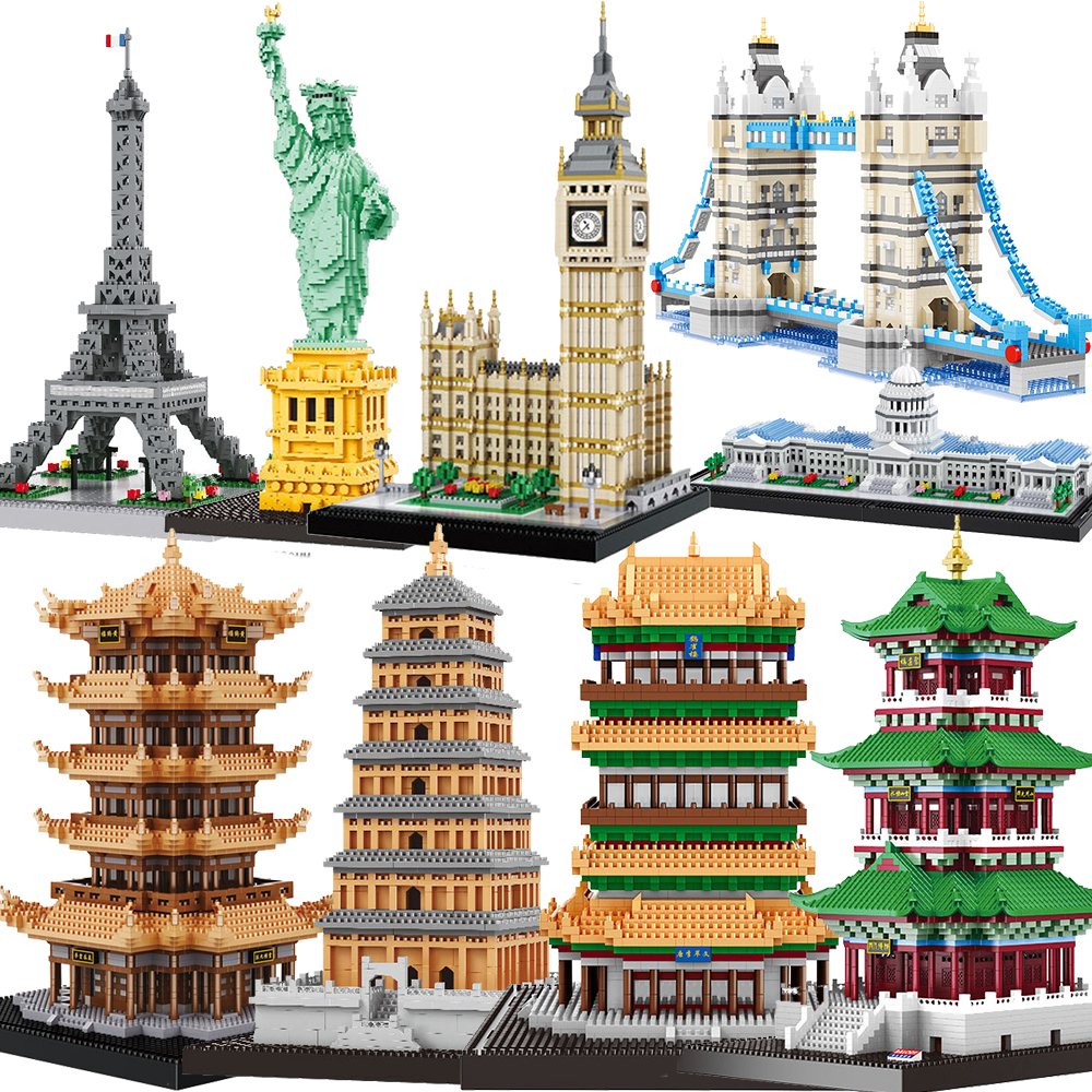 BALODY Statue of Liberty Architecture DIY Diamond Mini Building Nano Blocks Toys 