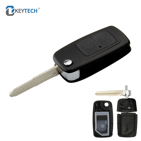 OkeyTech 2Buttons Flip Folding Remote Car Key Shell Case Fob  For CHERY TIGGO A1 E5 A5 FULWIN COWIN EASTER Key Cover Uncut Blade ► Photo 1/6