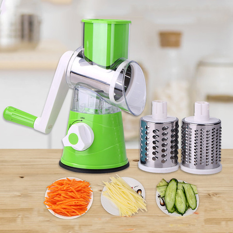 Multi-functional Manual Rotating Grater Round Slicers Chopper Vegetable Cutter Kitchen Tool Stainless Steel Food Processor ► Photo 1/6