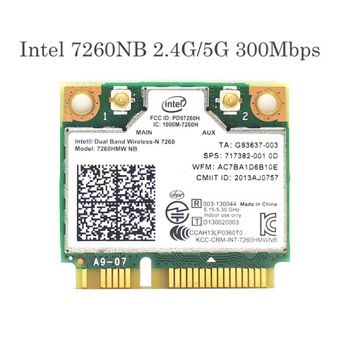 Intel Wireless-N 7260 7260HMW NB Mini PCI-E 802.11b/g/n 300M Wifi Card for HP EliteBook 820 840 850 FIT 400PO 600PO 800EO ► Photo 1/4