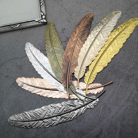 1pc Cute Creative Golden Feather Metal Bookmark Stationery Bookmarks Book Clip Office Accessories School Supplies ► Photo 1/6