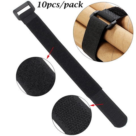10 PCs 20*500mm Nylon Hook&Loop Strap Cable Multil Purpose Self-adhesive Bike Tie Bicycle Strap Reusable Fastening Cable Ties ► Photo 1/6