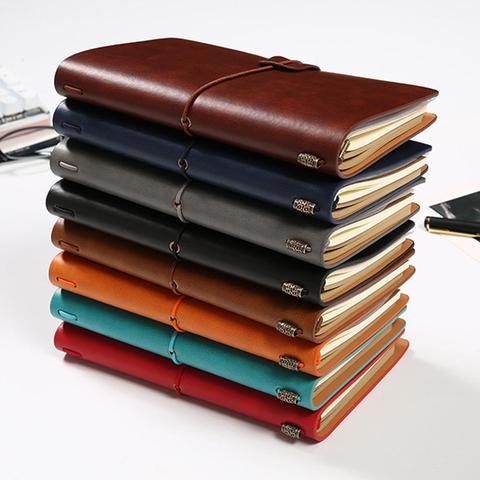 Faux Leather Cover Traveler Journal Diary Loose-leaf Notebook Pen Holder Record Book Stationery Students Notebooks Agenda ► Photo 1/6