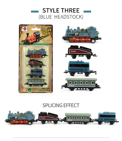 Die Casting Electric Train Toy Steam Train Diecast Locomotive Railway Motorized Train Kids Toys Set For Boys Gifts Diecasts Toy ► Photo 1/6