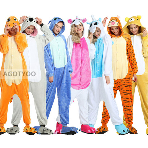 Women Animal Costume Kigurumi Anime Cute Unicorn Stitch Cartoon Costumes Unisex Jumpsuit Adult Onesies Skeleton Koala Onepiece ► Photo 1/6